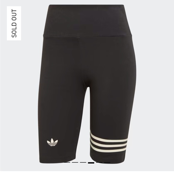 NWT 2XS high rise ADICOLOR NEUCLASSICS BIKE LEGGINGS tight fit black/ cream - Picture 3 of 14